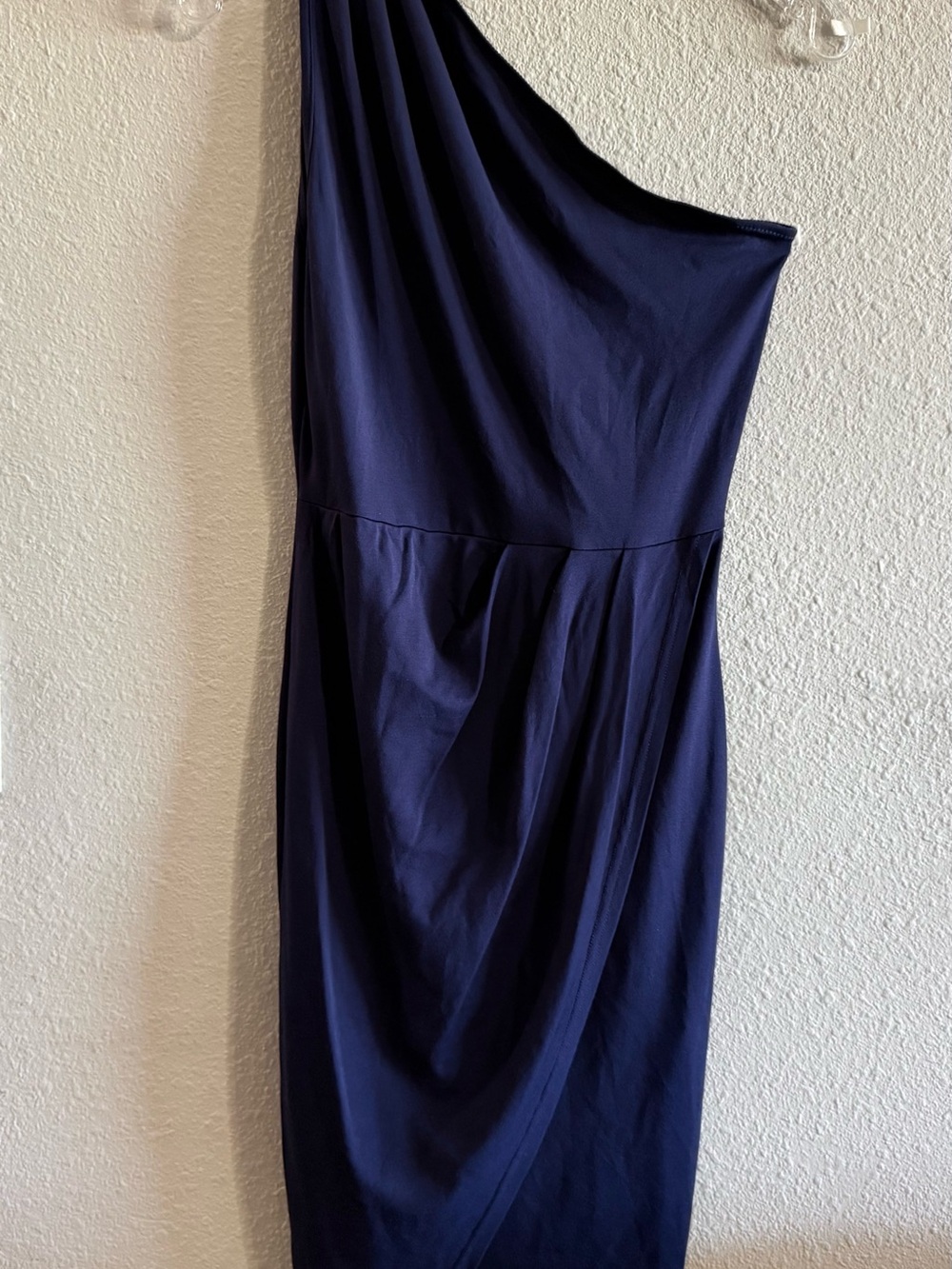Asymmetrical One-Shoulder Navy Dress